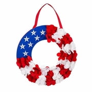 Evergreen Door Decor - Patriotic Wreath Lit