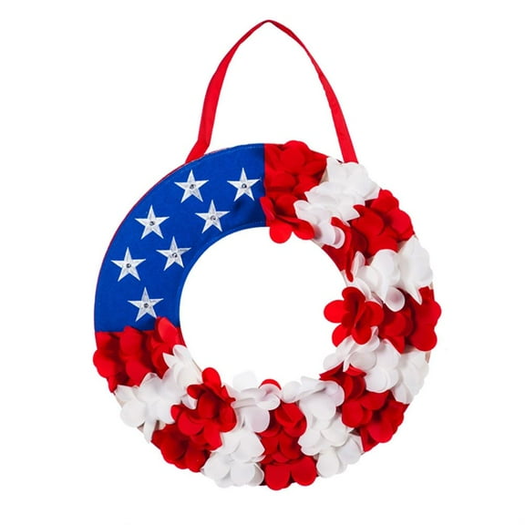 Evergreen Door Decor - Patriotic Wreath Lit