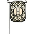 thumbnail image 1 of Evergreen Applique Garden Flag - Filigree Monogram H, 1 of 6