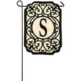 thumbnail image 1 of Evergreen Applique Garden Flag - Filigree Monogram S, 1 of 6