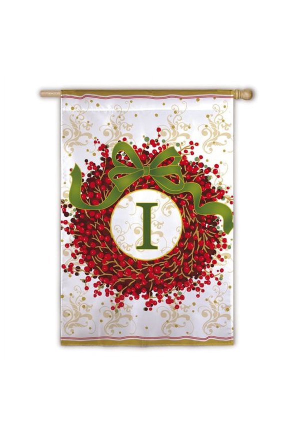 Flag, Flag, Gar, Holiday Monogram Wreath I, 18'' x 0.12'' inches