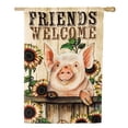 thumbnail image 1 of Evergreen Barnyard Friends Welcome Suede House Flag, 29 x 43 inches, 1 of 1