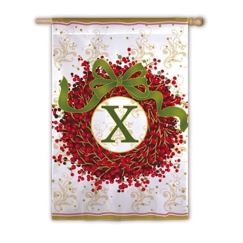 Evergreen Enterprises, Inc Holiday Monogram 2-Sided Garden Flag