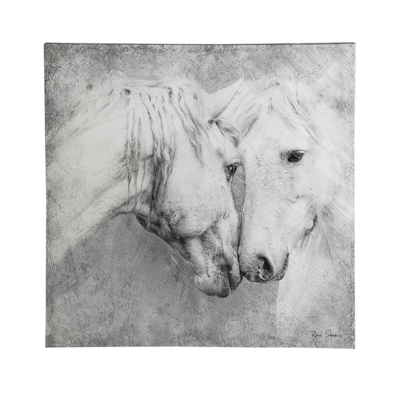 Evergreen Enterprises, Inc Meeting Horses Framed Painting Print on Canvas