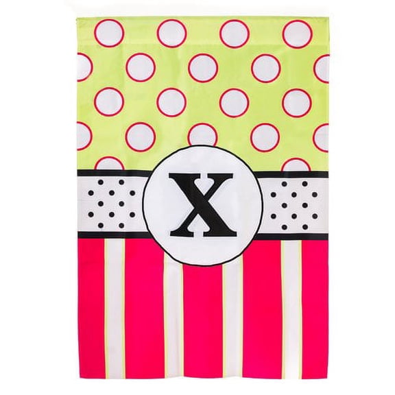 Evergreen Enterprises, Inc Reg, New Baskerville Peppy Monogram 2-Sided Garden Flag