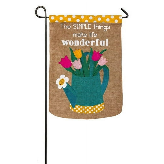 Evergreen Life's Simple Things Burlap Garden Flag, 12.5 x 18 inches