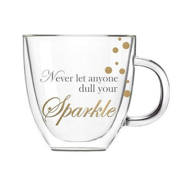 Evergreen Enterprises, Inc ''Sparkle'' 12 oz. DW Glass Coffee Cup