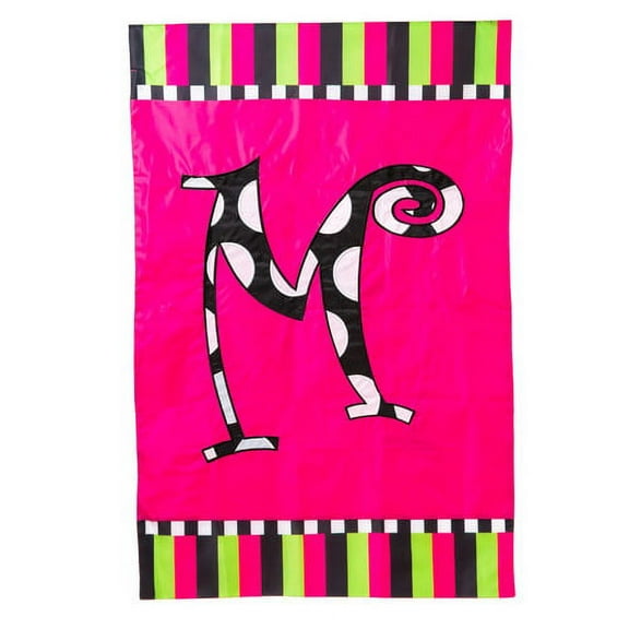 Evergreen Enterprises, Inc Twirly Curly Monogram Vertical Flag