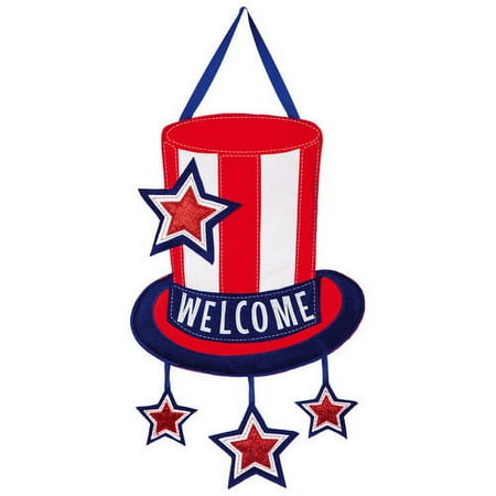 Evergreen Uncle Sam Hat Outdoor-Safe Felt Door Decor