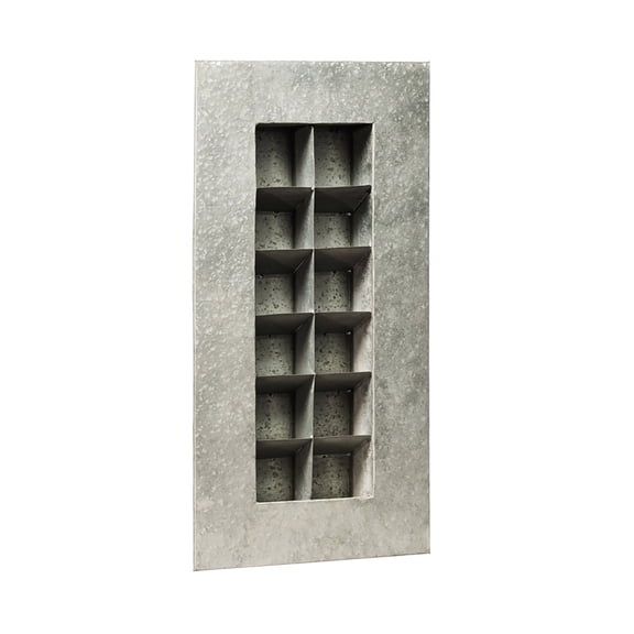 Aged Zinc 12 Pocket Wall Planter