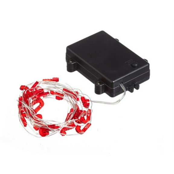 Evergreen Enterprises LED Battery-Powered Silver Wire Acrylic Candy Cane Icon String Lights