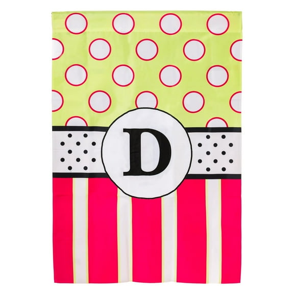 Evergreen Flag, Flag, House, New Baskerville Peppy Monogram (Black Topstitch)D, 43'' x 0.3'' inches