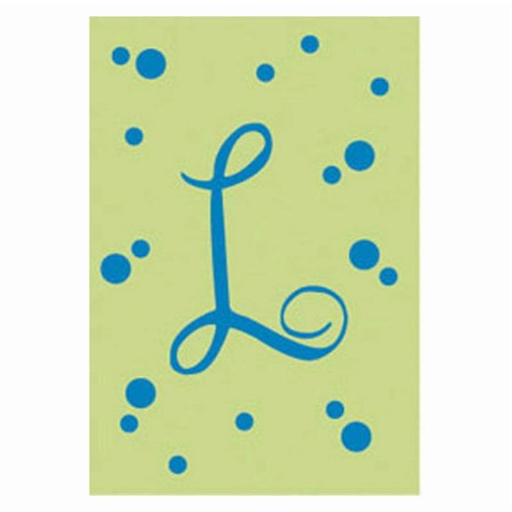 Polka Dot Embroidered Monogram House Flag - Letter L
