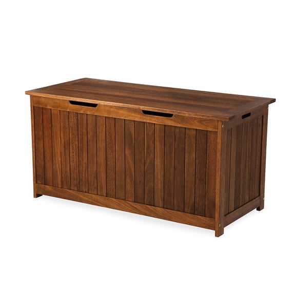 Evergreen Eucalyptus Wood Storage Box, Lancaster Outdoor Furniture Collection - Natural