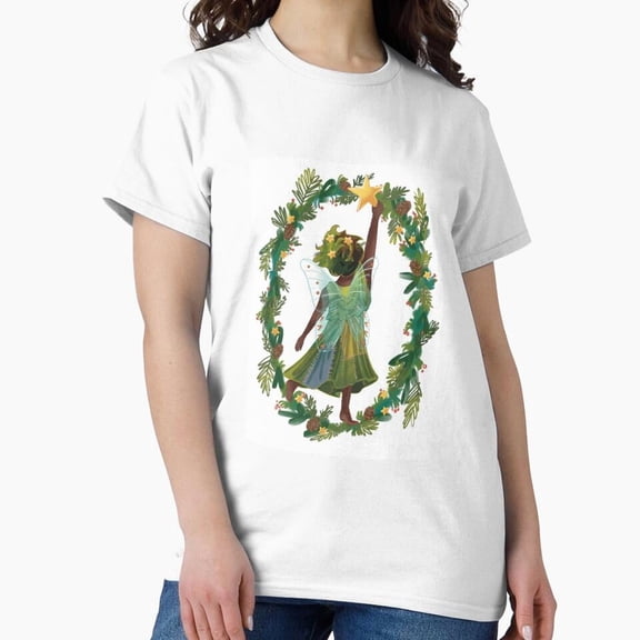 Evergreen Fairy Christmas Holiday Festive Graphic Art Unisex T-Shirt up to size 5XL