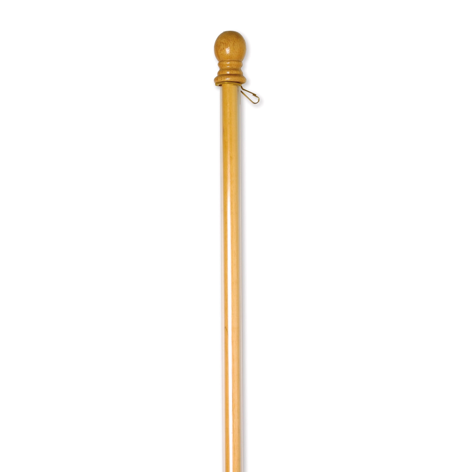 56" Oak-Stained Solid Wood Flag Pole with Anti-Wrap Tube