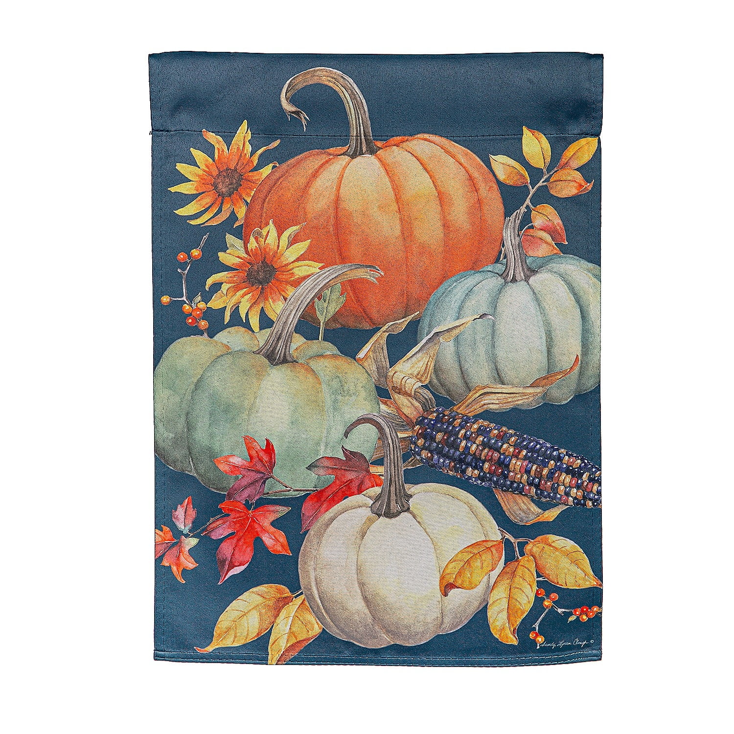 Autumn Harvest Multicolor Suede Garden Flag 12 x 18 Inches