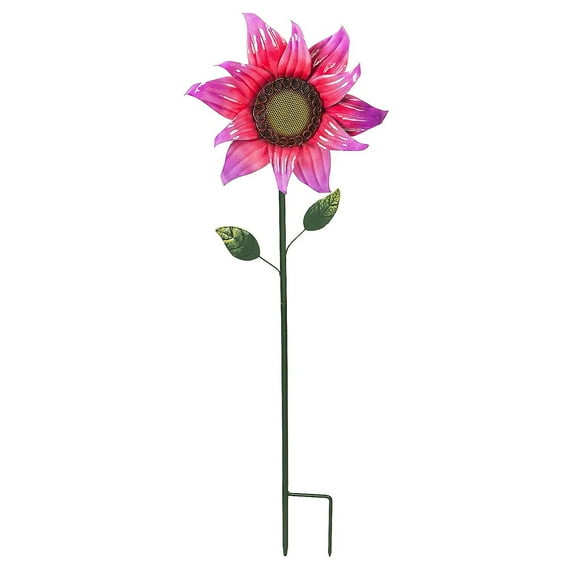 Evergreen Flag Beautiful Pink and Purple Floral Secret Solar Garden Stake - 11x5x35 in