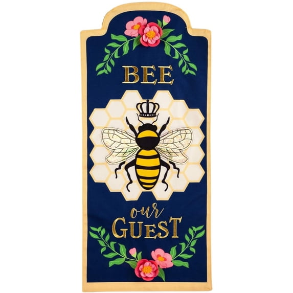 Bee Our Guest Garden Flag 2 Sided Long