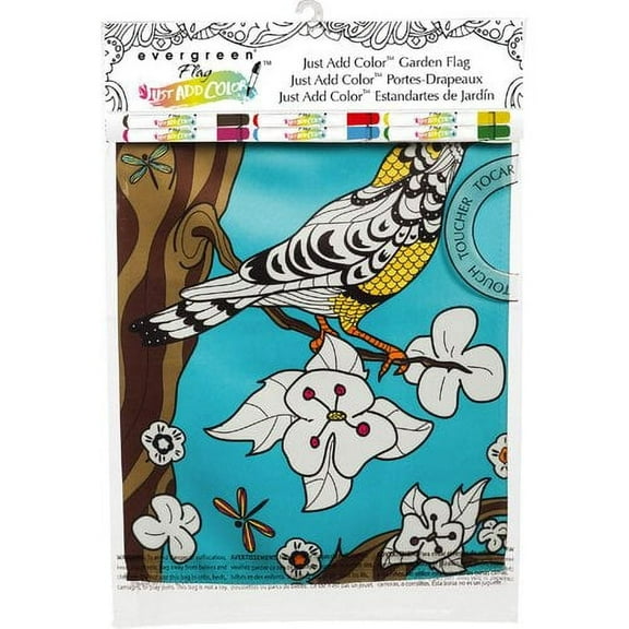 Evergreen Flag Black Ink Just Add Color Flags 3 Assorted