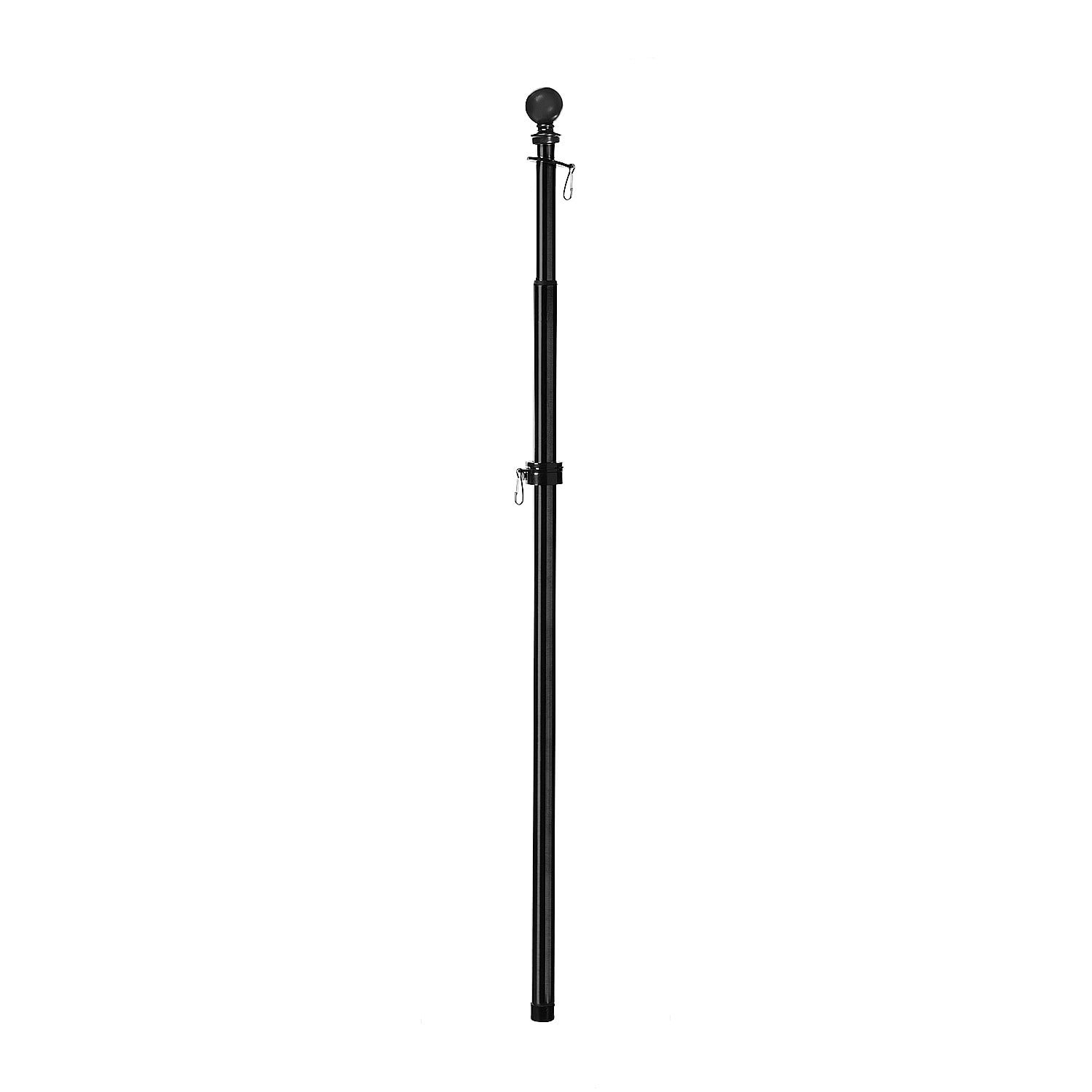 Black Weather-Resistant Extendable Metal House Flag Pole