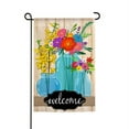 thumbnail image 1 of Evergreen Flag, Blue Glass Floral Welcome Garden Linen Flag, 18'' x 0.2'' inches, 1 of 5