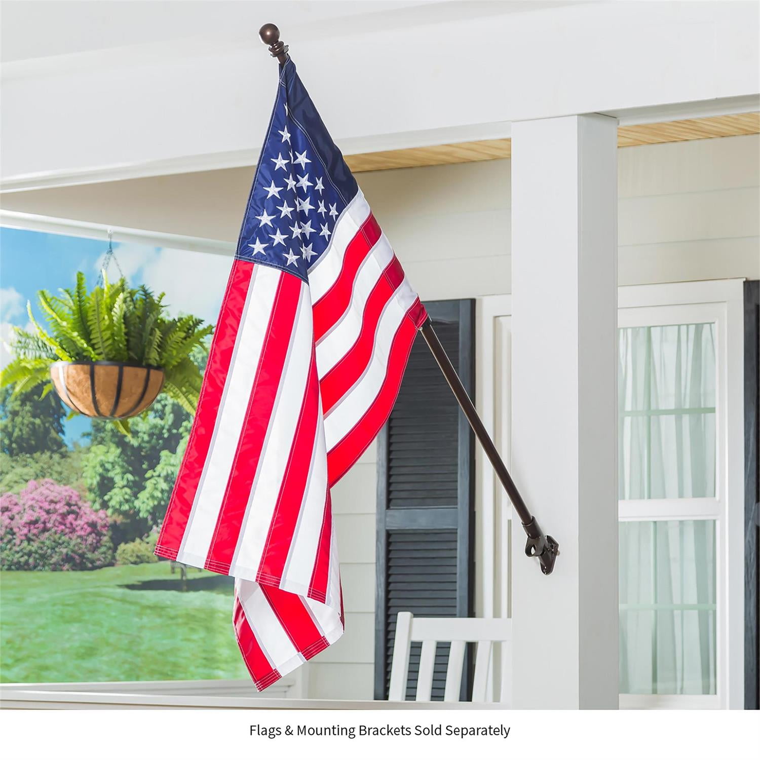 Metal Extendable House Flag Pole, Bronze
