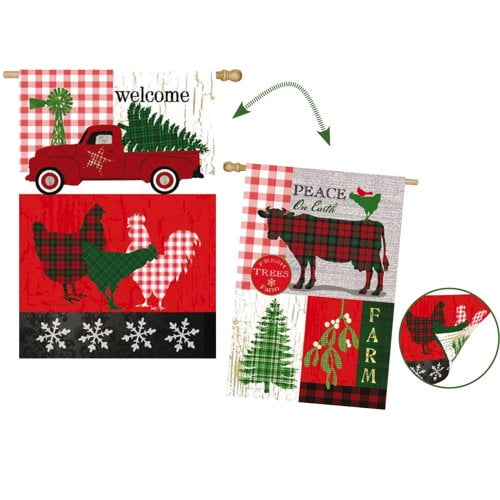 Evergreen Flag & Garden Festive Farmhouse 2-Sided Polyester 1'6 x 1 ft. House Flag