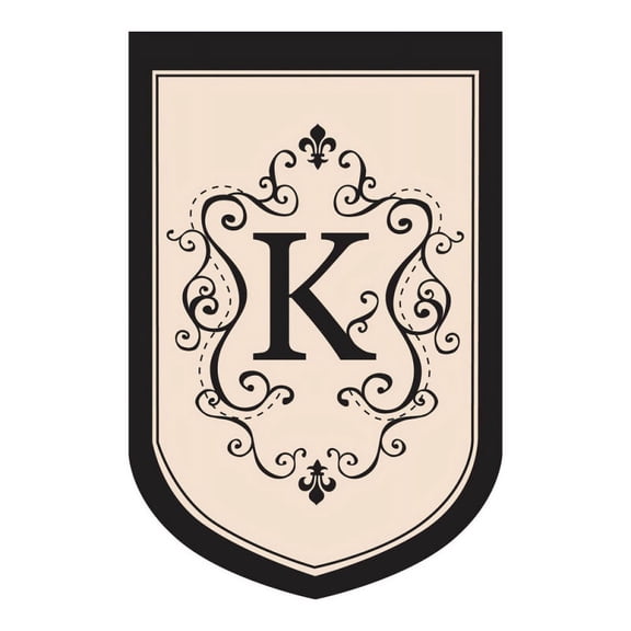 Evergreen Flag, Flag,Applique,Gar,Monogram "K", 18'' x 0.16'' inches