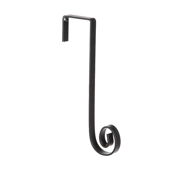 Evergreen Flag Functional Sturdy Black Iron Unique Over-the-Door Hanger - 5" Wx4" Dx8" High