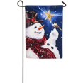 thumbnail image 1 of Evergreen Suede Garden Flag - Be Merry Snowman, 1 of 1