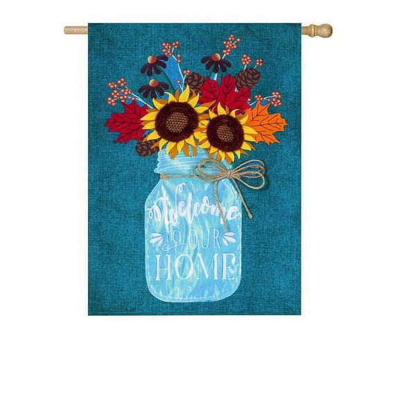 Evergreen Flag & Garden Fall Welcome 2-Sided Polyester 1'6 x 1 ft. House Flag