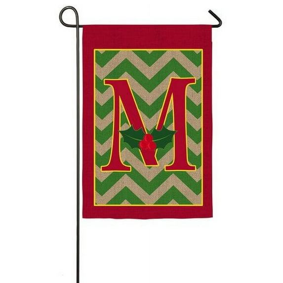 Evergreen Flag & Garden Holly Monogram Garden Flag