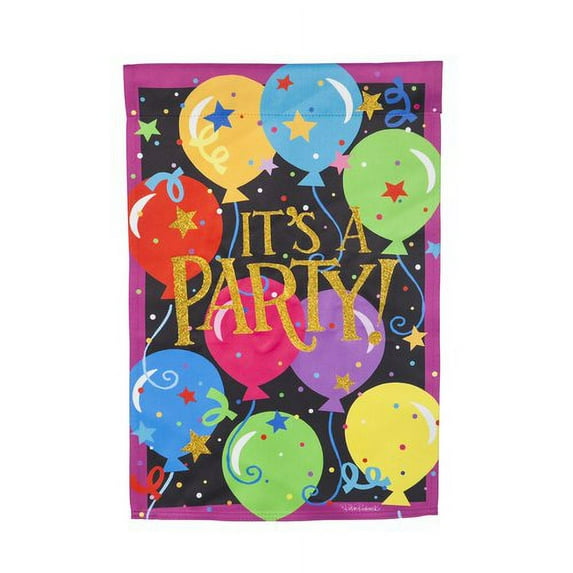 Evergreen Suede Garden Flag - It's A Party