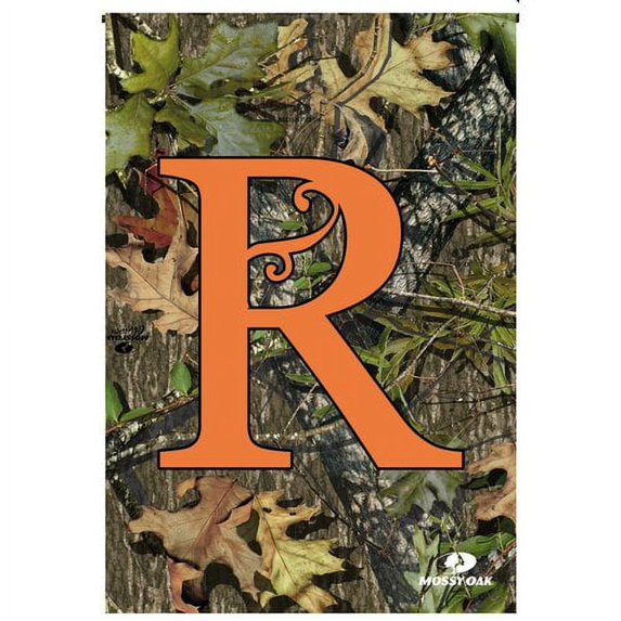 Mossy Oak Camouflage Garden Flag With Orange R Monogram