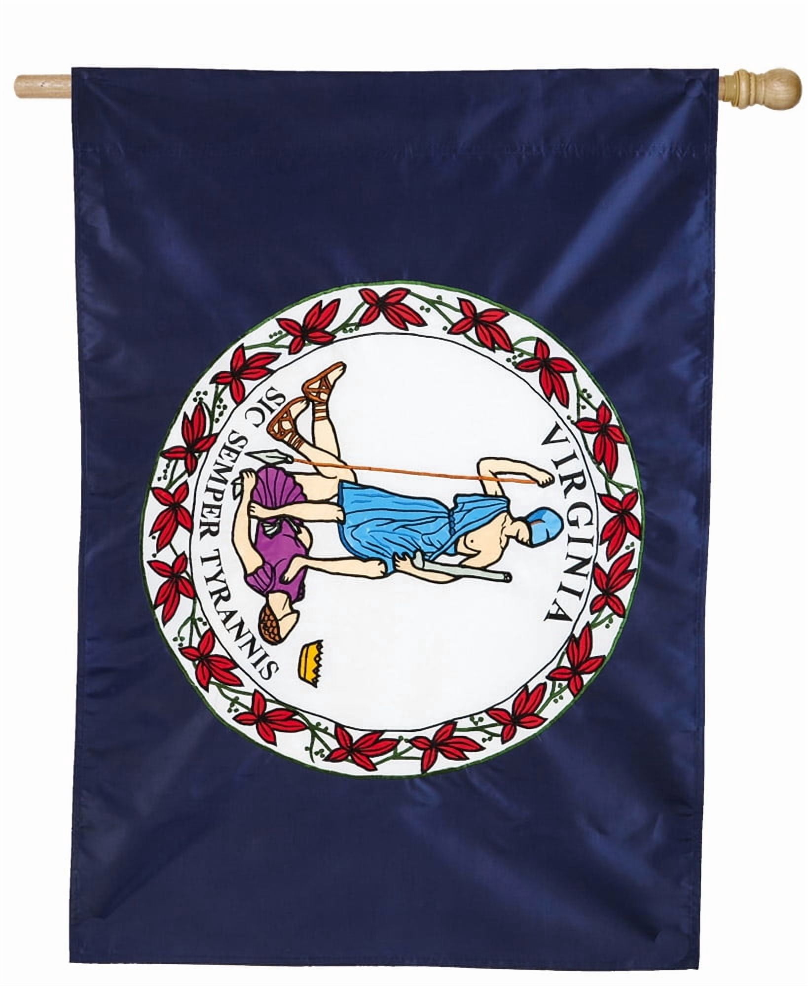 Applique Screen Printed State of Virginia House Flag, 29 x 44 inches ...