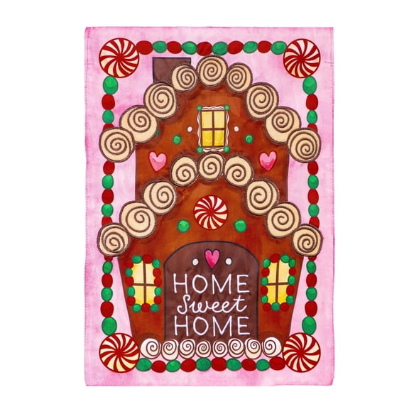 Evergreen Flag,Home Sweet Home Applique House Flag,28x0.25x44 Inches