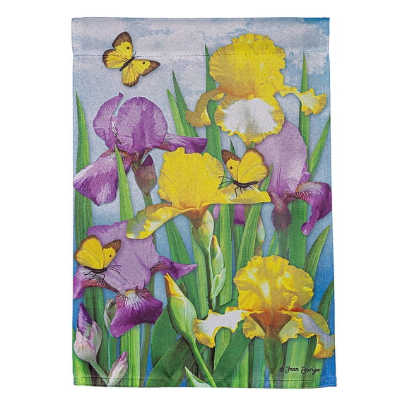 Evergreen Flag,Irises in Spring Suede Garden Flag,12.5x0.02x18 Inches