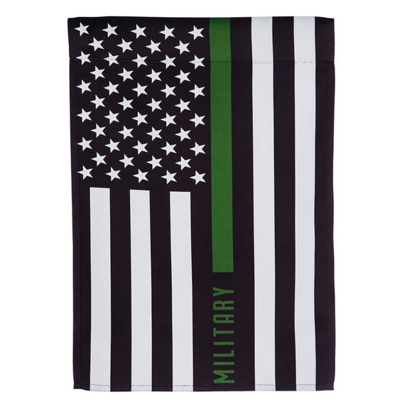 Evergreen Flag, Military Thin Green Line Garden Suede Flag, 12.5'' x 0.04'' inches