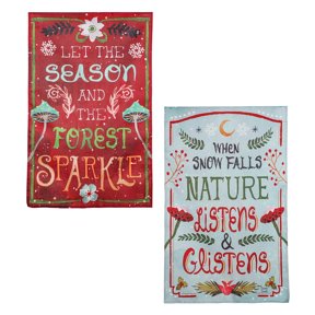 Evergreen Flag,Santa's Forest of Wonder Reversible Burlap House Flag,28x0.25x44 Inches