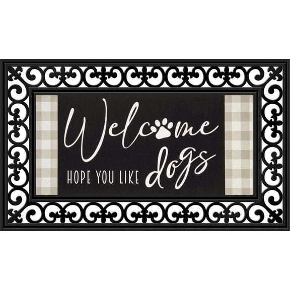 Evergreen Flag Seasonal Sassafras Interchangeable Mat and Tray Dogs and Check