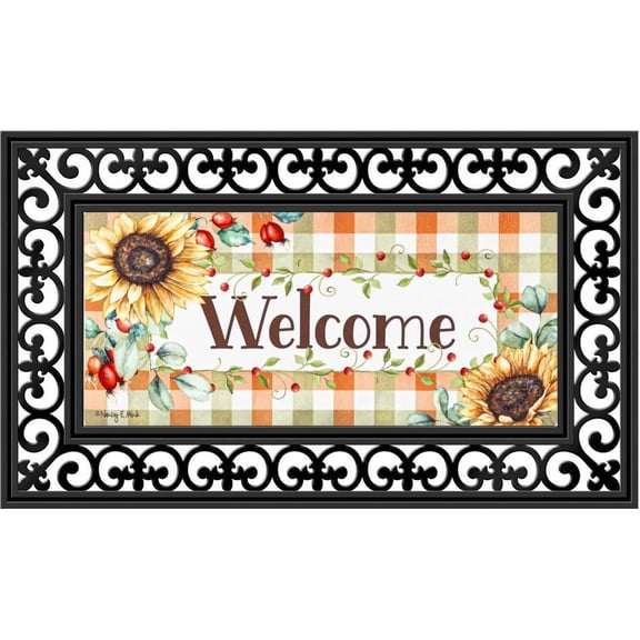 Evergreen Flag Seasonal Sassafras Interchangeable Mat and Tray Farmhouse Fall Wreath