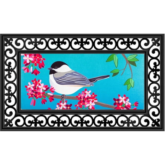 Evergreen Flag Seasonal Sassafras Interchangeable Mat and Tray Spring Chickadee