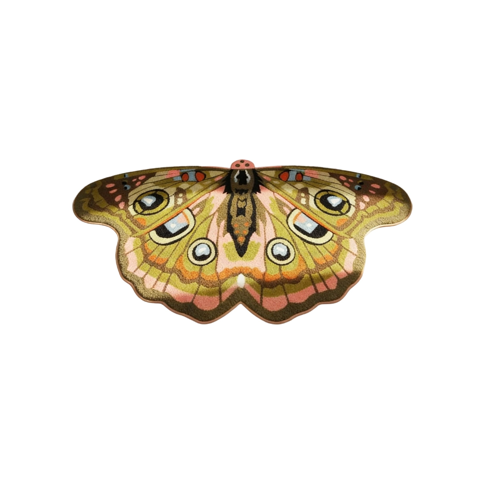 Evergreen Flag Shaped Coir Doormat 70*100cm Welcome Mat Outdoor Entrance Non-Slip Backing Shaped Rug Entryway Indoor All-Season (Butterfly)