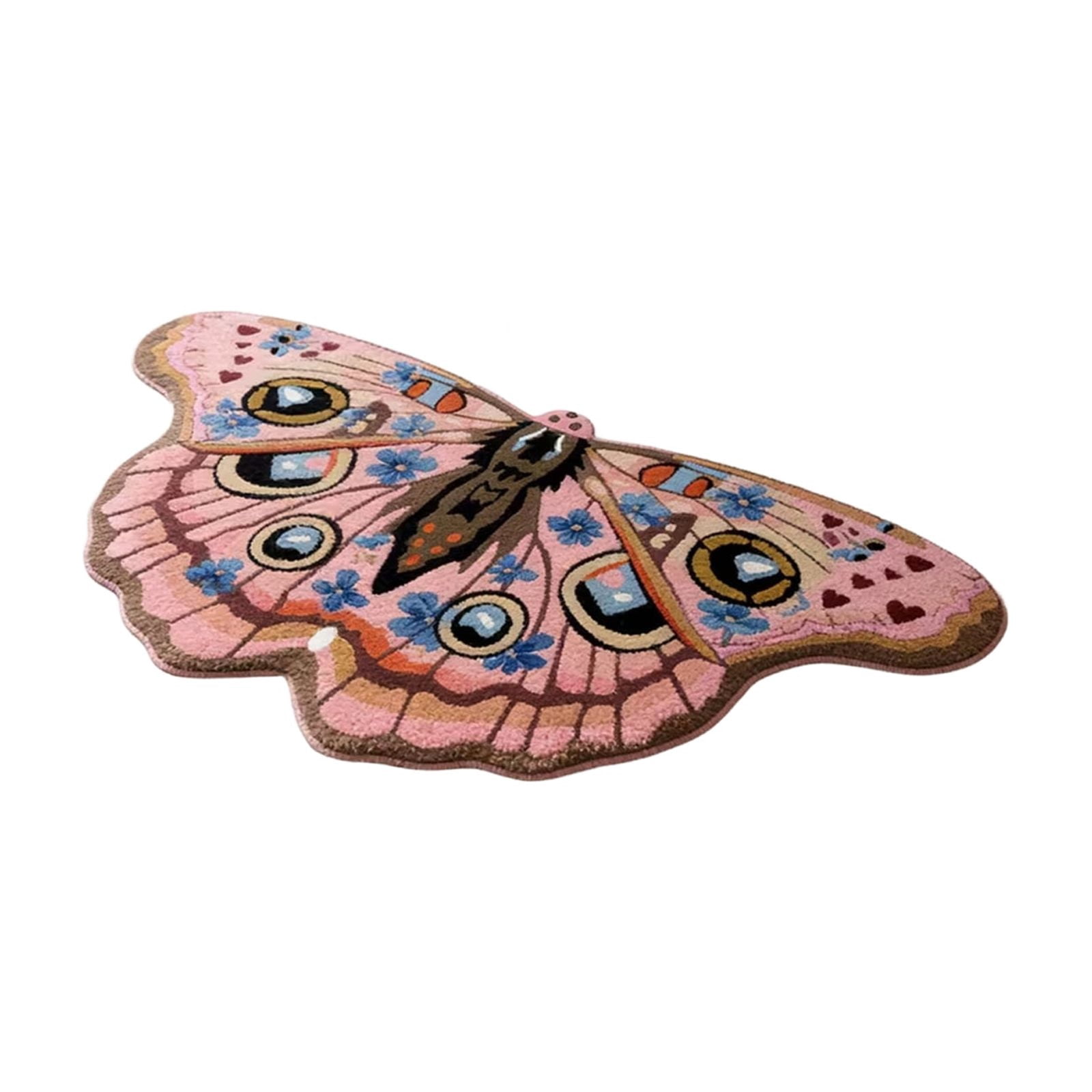 Evergreen Flag Shaped Coir Doormat 70*100cm Welcome Mat Outdoor Entrance Non-Slip Backing Shaped Rug Entryway Indoor All-Season (Butterfly)