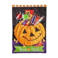 thumbnail image 1 of Evergreen Trick or Treat Halloween Pumpkin Bucket Applique Garden Flag 12 x 18 Inches Indoor Outdoor Decor, 1 of 7