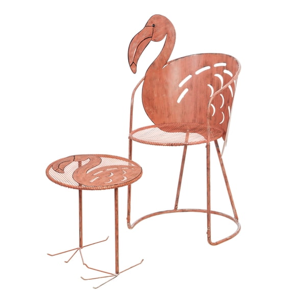 Evergreen Flamingo Chair and Side Table, Set of 2, 22.4''x 17.7'' x 38.2'' inches