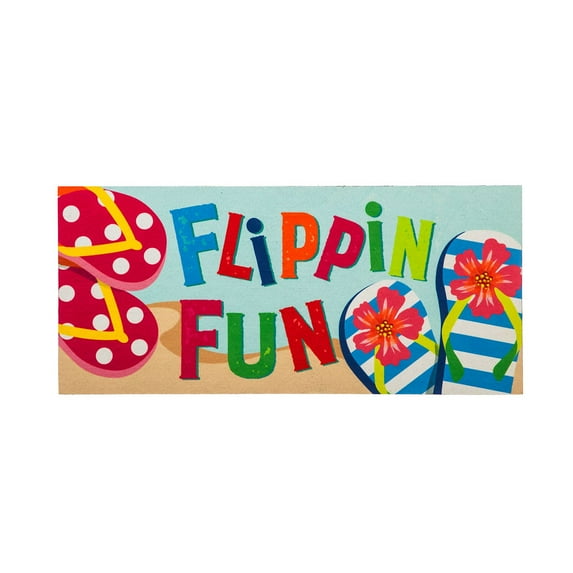 Evergreen Flippin Fun Flip Flops Sassafras Indoor Outdoor Switch Doormat 1'10"x10" Multicolored