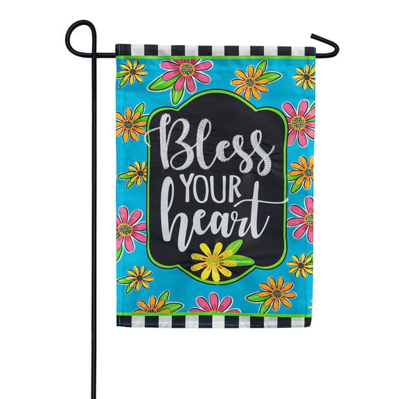 Evergreen Floral Blessings Garden Applique Flag 12.5 x 18 Inches Indoor Outdoor Decor