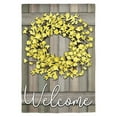 thumbnail image 1 of Evergreen Forsythia Farmhouse Wreath Garden Burlap Flag 12.5 x 18 Inches Indoor Outdoor Decor, 1 of 1
